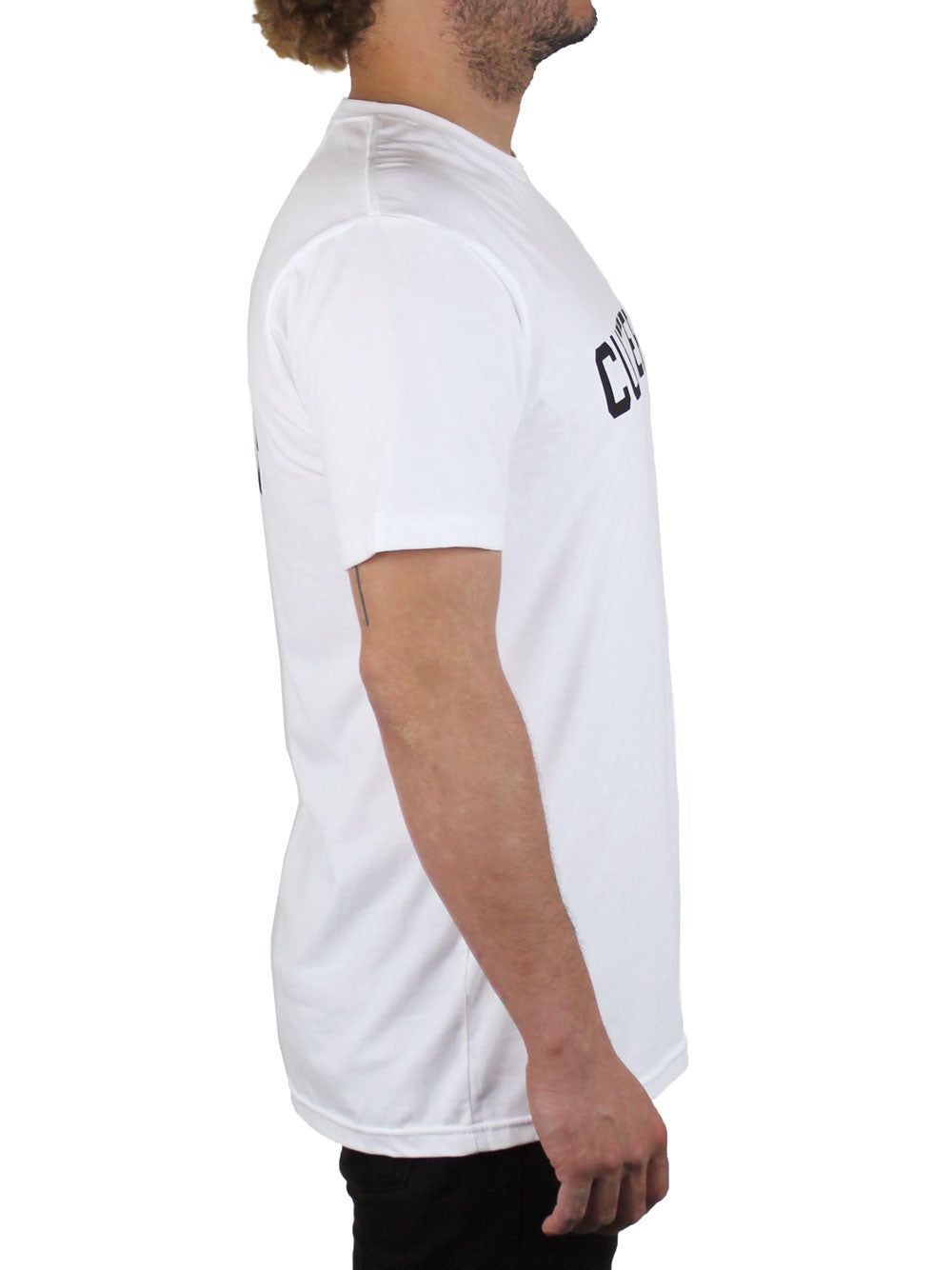 White t clearance shirt side